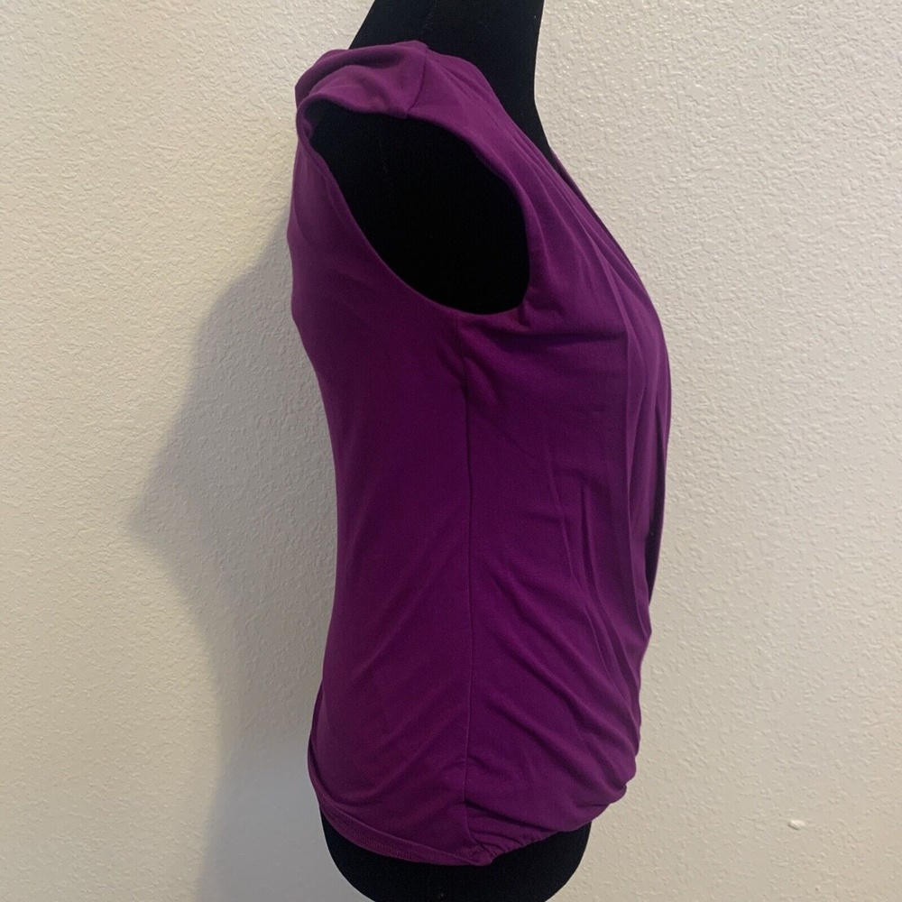 White House Black Market Purple Draped Waist Tank Top Women's Size XXS - Picture 2 of 12